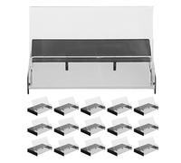 VALICLUD 18 Pcs Boîte de Rangement en Plastique Noir Cassette Audio Vintage Légère Grosse Capacité, Protège Bandes pour Collection Personnelle ou Magasin de Musique