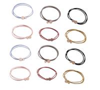 VALICLUD 18 pcs Élastiques à Cheveux Rétro Accessoires de Coiffure Lot de Ropes de Queue de Cheval Noir Rouge Brique Rose Coréen Bleu Gris
