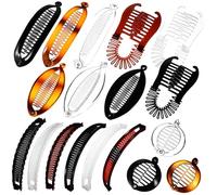 VALICLUD 18 Pcs Pinces Cheveux Banane Vintage Résistantes Légères et Confortables pour Queue de Cheval et Variées Adaptées Cheveux Épais Fins Bouclés et Raides Usage Intérieur et Extérieur