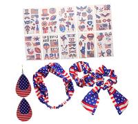 VALICLUD 1ensemble Décorations Indépendance Avec Boucles Oreilles Et Bandeau Américain Accessoires Patriotiques Pour Fête