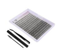 VALICLUD 1ensembles Faux Cils Individuels Kit Extensions de Cils Touffes Pince à Épiler Incurvée Brosse pour Application Facile Outil de Maquillage des Yeux