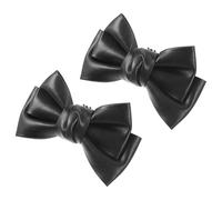 VALICLUD 1paire Pince à Chaussures Décorative Cuir Avec Nœud Amovible Accessoire De Style Pour Chaussures De Travail Talons Et Occasions Spéciales Noir