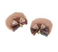 VALICLUD 1paire Pince à Cheveux Oreilles De Ours De Accessoire Kawaii Pour Cosplay Et Fêtes Avec Décoration à Nœud Couleur Camel Pour Tenues Adorables