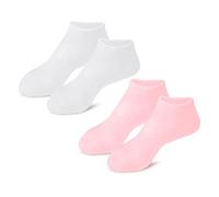 VALICLUD 2 Chaussettes Hydratantes Dérapantes pour Secs et Craquelés Blanc et Rose Confort Optimal et Restauration Peau pour Spa et Voyage