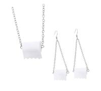 VALICLUD 2 Ensembles / 6 Pcs Collier Boucles D'oreilles Ensemble Creative Rouleau Papier Pendentif Alliage Collier Bijoux Earbob Ornements Pour Femmes Filles Dames ()