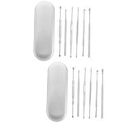 VALICLUD 2 Ensembles Cuillère À Oreille Adultes Faire Le Ménage Dissolvant Printemps Spirale Oreille Quelque Chose Oreilles Cueillette Nettoyage Acier Inoxydable 410 6 Pièces * 2