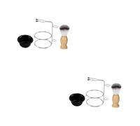 VALICLUD 2 Ensembles Ensemble De Support De Pinceau à Rasage Nettoyeur Pour Bol De Rasage De Barbe Faire Le Ménage Brosse Et Bol à Raser Coiffeur Toilettage Nettoyage Marié Acier Inoxydable