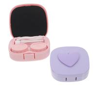 VALICLUD 2 Ensembles étui à lentilles de Contact Cas récipient Voyage Porte-Objectif Organisateur d'objectif Portable étui à Lunettes de Soleil étuis de Rangement résine Violet,Mauve