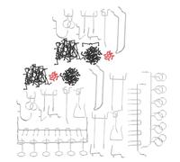 VALICLUD 2 Ensembles Metal Pegboard Hooks With Small Foot Covers Steel Shelf Hooks For Tool Storage And Kitchen Utensil Hanging Flexible Organizer Accessories For Garage And Work Bench