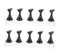 VALICLUD 2 Ensembles porte-ongles conseil stand de nail palette de doigts nail art bout d'ongle support de repose-ongles pratiquer la main pour les ongles placage Black
