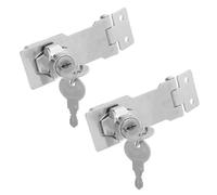 VALICLUD 2 Ensembles Serrure à Clé Acier Inoxydable Verrou de Sécurité Robuste avec Loquet Pivotant pour Armoires Coffres et Outils Système Clé pour Protection Renforcée