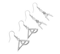 VALICLUD 2 paires Boucles Oreilles Architecte Créatives Pendantes Alliage Compas Règle Triangle Bijoux Femme
