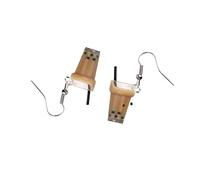 VALICLUD 2 Paires Crochet d'oreille de thé au lait boucles d'oreilles créoles femmes bougie chauffe-plat à bulles Branché bijoux d'oreille de thé au lait imités Brown