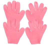 VALICLUD 2 Paires hydratants noir adultes soyeux demi doigt à main hydratant pendant la nuit de nuit pour mains sèches mains sèches Gel de silice rose
