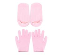 VALICLUD 2 Paires Lot de Mitaines et Chaussettes Gel Hydratants pour Spa Soin Réparateur et Adoucissant des Mains et Pieds Secs Unisexes Couleur Rose Nourrissant et Protecteur
