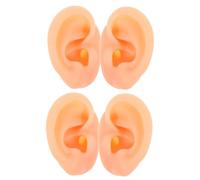 VALICLUD 2 Paires Modèle Oreille Silicone Souple Gauche Droite Flexible pour Perçage Pratique et Présentation Bijoux Réaliste pour Apprentissage Acupuncture