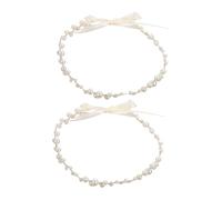 VALICLUD 2 Pièces accessoires de cheveux de perles bandeaux de perles pour femmes vigne de cheveux de mariage bandeau fleur mariée bandeau de mariage en tissu Golden