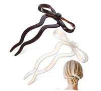 VALICLUD 2 Pièces Arc En Épingle à Cheveux Satin Cheveux En Forme De u Épingles à Cheveux Françaises Petits Pains Cheveux Façonnés Femme Bâtons De Cheveux Élégant Acide Acétique