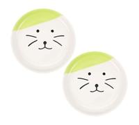 VALICLUD 2 pièces Assiette pour Chat Céramique Bol Peu Profond Grand Renversement Facile à Nettoyer pour Alimentation Domestique des Animaux