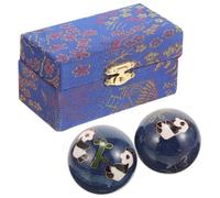 VALICLUD 2 pièces Balles de Massage Portables Petites Balles de Fitness pour Mains Boules Exercice Antistress pour Massage et Relaxation des Doigts Adaptées Aux Seniors Panda Bleu