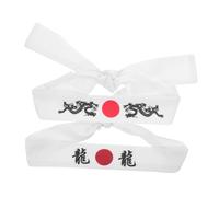 VALICLUD 2 Pièces Bandeau approvisionnement de chef bande de cheveux déguisement kimono sangle de tête de karaté coton blanche