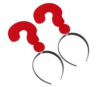 VALICLUD 2 Pièces Bandeau Point D'interrogation Question Accessoires De Cheveux Mignon Bandeaux De Nouveauté Cerceaux De Cheveux Drôle Chapeau De Point D'interrogation Marquer Rouge Chiffon