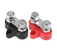 VALICLUD 2 pièces Bloc de Distribution Terminal Bus Bar Double Borne Acier Inoxydable et Laiton pour Voiture Rv Bateau Bornier Jonction Isolée avec Vis Kit