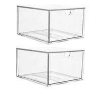 VALICLUD 2 Pièces boîte de rangement cosmétique poubelle bacs des produits deux Se maquiller tiroir à claire maquillage organisateurs pour vanité armoire de maquillage Acrylique Transparent