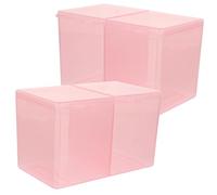 VALICLUD 2 Pièces Boîte de Rangement pour Cosmétiques Étagère de Rangement pour Cotons à Maquiller de Table pour Femmes Rose