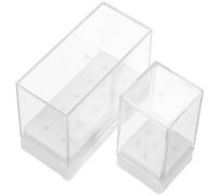 VALICLUD 2 pièces Boîte de Rangement pour Embouts de Ponçage Multi- Support Compact pour Mèches de Perceuse à Ongles Coffret Pratique et Transparent Lot