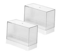 VALICLUD 2 pièces Boîte de Rangement pour Forets à Ongles Support Organisateur Rectangulaire Blanc Stockage Pratique pour Ponceuse Ongles à Usage Personnel et Professionnel