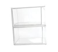 VALICLUD 2 pièces Boîtes de Rangement Plastique Empilables pour Cosmétiques Boîte de Maquillage Transparente Organiseur Pratique pour Bureau et Chambre Robuste et Modulable