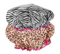 VALICLUD 2 Pièces bonnet de étanche Bonnet de bain double couche imperméable casquettes dame homme ton bonnet de extra large Caps de pour femmes Satin