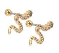 VALICLUD 2 pièces Boucles Oreilles Serpent Acier Inoxydable Puces Légères Résistantes Corrosion pour Femmes Bijoux Élégants pour Mariage Fête et Usage Quotidien