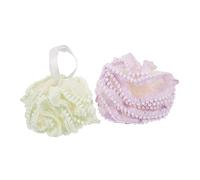 VALICLUD 2 Pièces Boule de Bain Exfoliante Accessoire de Maille Souple pour Nettoyage Doux à Voyage