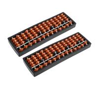 VALICLUD 2 Pièces Boulier Chinois à Perles 13 Colonnes, Plastique Orange | Perles Bicolores Coulissantes, Repères Visuels pour Calcul, Usage Montessori, Élèves et Parents