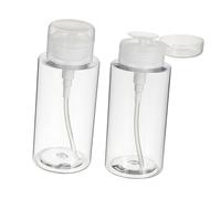 VALICLUD 2 Pièces Bouteilles Pompe Vides Distributeur Dissolvant Liquide pour Lotion Démaquillant Voyage Compact Étanche Facile à Nettoyer