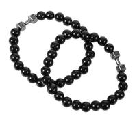 VALICLUD 2 pièces Bracelets Homme Perles Lot de Bracelets Poids Au Poignet Style Gymnastique Accessoire Mode