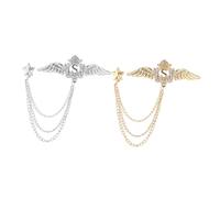VALICLUD 2 pièces Broche Étoile et Ange Alliage Brillant avec Cristaux Broche Créative et Élégante pour Vêtements Accessoire de Mode pour Femmes