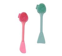VALICLUD 2 pièces Brosse Visage Silicone Double Embout Nettoyage Profond Sans Irritation Pinceau Maquillage et Nettoyage pour Peau Sensible Portable et
