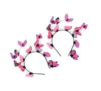 VALICLUD 2 Pièces Butterfly Bridal Hair Hoop Wedding Hair Band Comfortable Women Headgear For Tea Party Halloween Costume