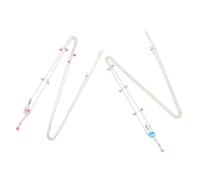 VALICLUD 2 pièces Chaîne de Femme Acier Inoxydable avec Pendentif Zircon Anneau de Nombril et de Cuisse Design Bleu et Rose Accessoire été Polyvalent pour Plage et Fêtes