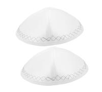 VALICLUD 2 Pièces Chapeau Blanc Kippah pour Hommes et Adolescents Yarmulke Religieux pour Shabbat Mariages Mitzvahs et Fêtes Juives