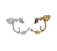 VALICLUD 2 Pièces Clips D'oreille Créatifs Bijoux Fille Pince D'oreille Design Dragon Boucles D'oreilles Enveloppantes D'oreille Vintage Bijoux De Chenille Alliage