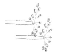 VALICLUD 2 Pièces Coiffure en épingle à cheveux argentée épingles de mariée agrafe Français chaud accessoires pour pinces à cheveux en forme de u fourche à cheveux en forme de u Métal