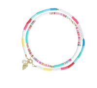 VALICLUD 2 Pièces Collier en argile polymère colier femme pearl necklace collier coquillage chaîne de la clavicule des femmes chaîne de clavicule double couche collier à double couche