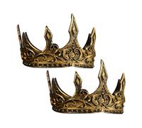 VALICLUD 2 Pièces Couronne De Roi Couronne Baroque Couronne Médiévale Accessoires Couronne Fête Faveur Couronne Adulte Hommes Costume Couronne Roi Robe Couronne Réglable Enfants Café