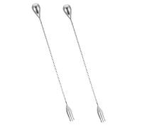 VALICLUD 2 pièces Cuillères à Mélange Acier Inoxydable Épaissi Bâtonnets Cocktail Longs pour Bar Agitateurs Polyvalents pour Café Jus et Cocktails Usage Domestique et Réutilisable