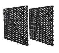 VALICLUD 2 Pièces Dalles Clipsables Antidérapantes pour Sol Modulable Tapis de Drainage Plastique Résistant pour Garage Patio Salle de Bain Piscine Aire Humide et Station Lavage Voiture