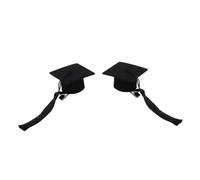VALICLUD 2 Pièces Docteur Chapeau Épingle à Cheveux Mini Pinces à Cheveux Pour Graduation Mini-chapeau Mini Casquette Doctorale Petit Chapeau De Remise Des Diplômes Capuchons Black Feutrine